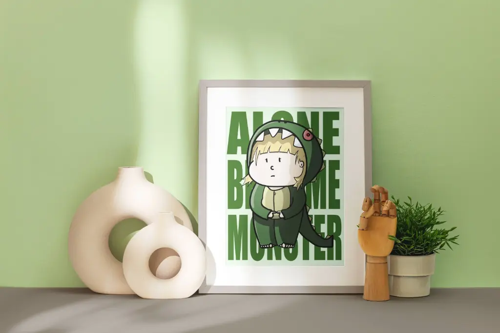 Print A5 Petite fille verte