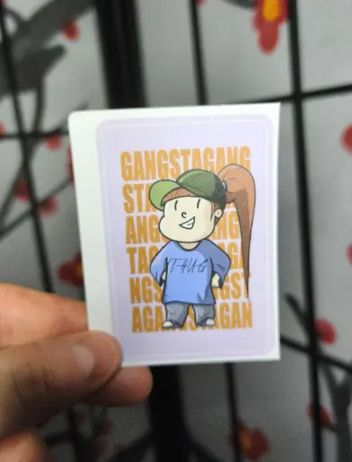 Sticker petite fille orange
